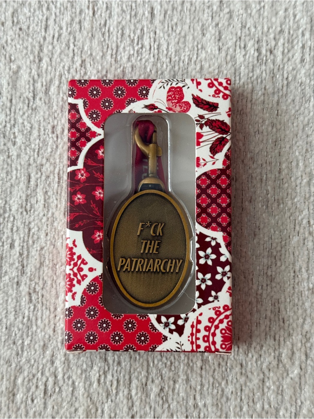 NEW Taylor Swift Official Store Red "F* the Patriarchy" Keychain Ornament RARE